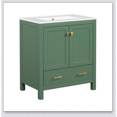 Combinaison de meuble-lavabo de salle de bain pour petit espace, conception moderne avec lavabo en céramique