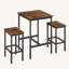 Ensemble de table de bar industrielle avec 2 chaises | Conception peu encombrante pour la cuisine et le salon-70207905-70207964
