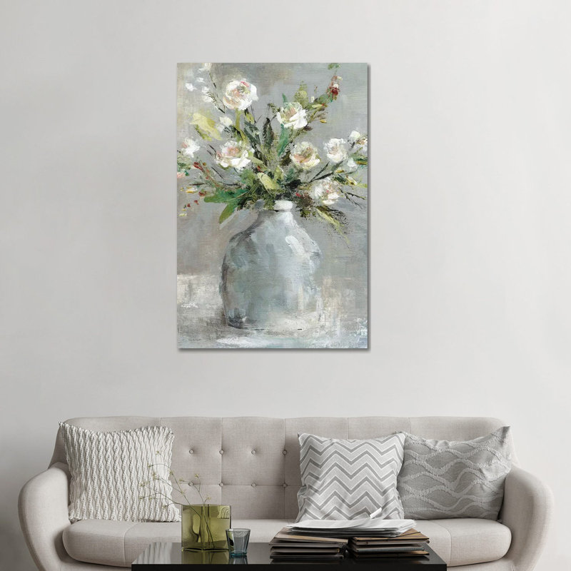 «Country Bouquet I» par Carol Robinson - reproduction imprimée, Pas de tapis, Toile tendue, H 48 po x l 32 po x P 1,5 po