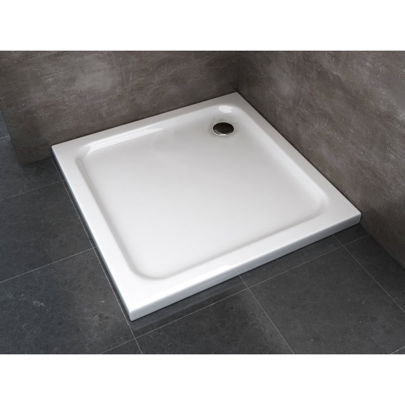 Gerzon 900 x 900 mm Plastic Shower Tray - White