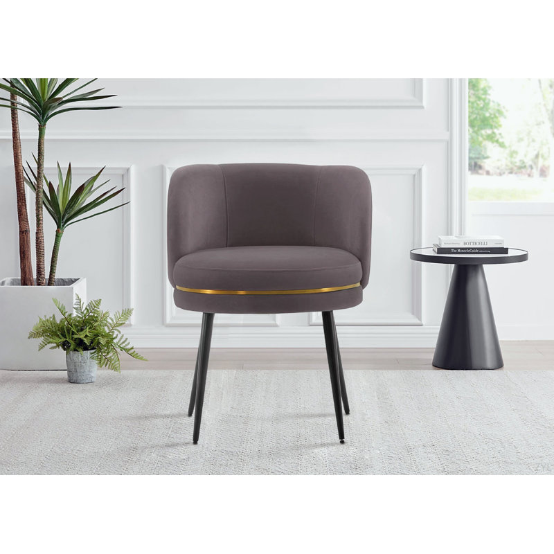 Chaise en bois et velours, Gris