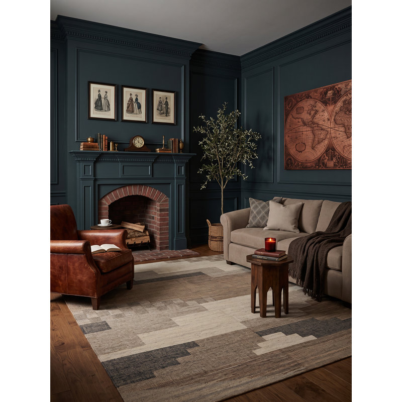 Aquila Abstract Area Rug in Natural/Gray/Ivory, Rectangle 8' x 10'