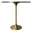 Table de salle à manger Heatherton 48 po à hauteur de bar ronde avec plateau en pierre frittée et piédestal en acier inoxydable doré pour 2 à 6 personnes-1093128773