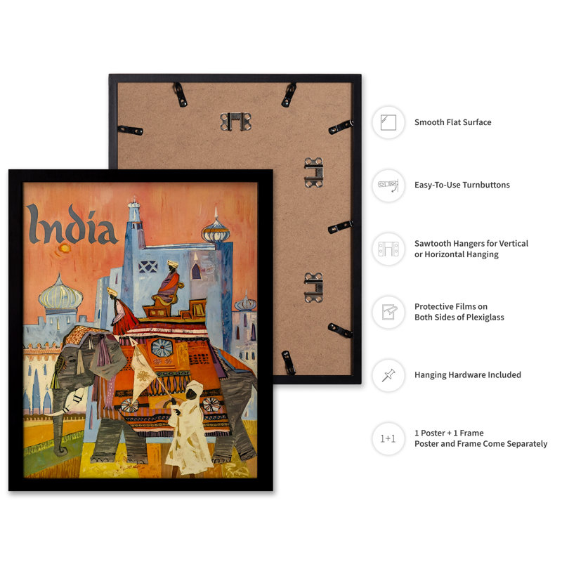 Inde no 2, Cadre noir, Affiche, H 12 po x l 16 po