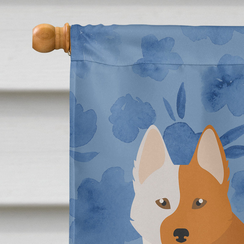 Caniche en polyester à 2 côtés 40 x 28 po standard welcome drapeau maison, Spitz nordique