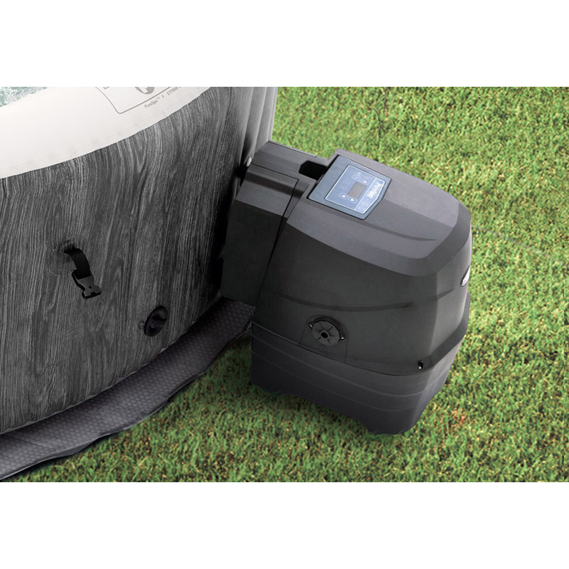 Graywood Deluxe 4-Person Inflatable Hot Tub with LED Light