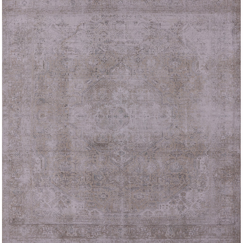 Tapis oriental gris Omari, Carré de 6 pi