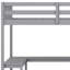 Lit mezzanine avec bureau intégré en forme de L et tablettes de rangement à trois niveaux, et escalier de rangement attaché-959209661
