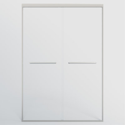 44-48 In. W X 72 In. H Double Sliding Shower Door, Semi-Frameless Bypass Bathroom Sliding Door With 1/4" (6Mm) Tempered Glass For Walk-In Shower