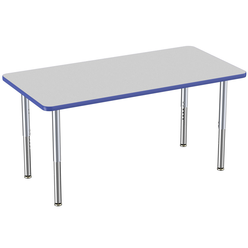 Table rectangulaire d'activité rectangulaire avec pieds réglables, Super, 30" x 60", Gris te bleu