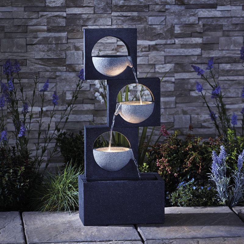 Outdoor Cascade Fountain with Lights
