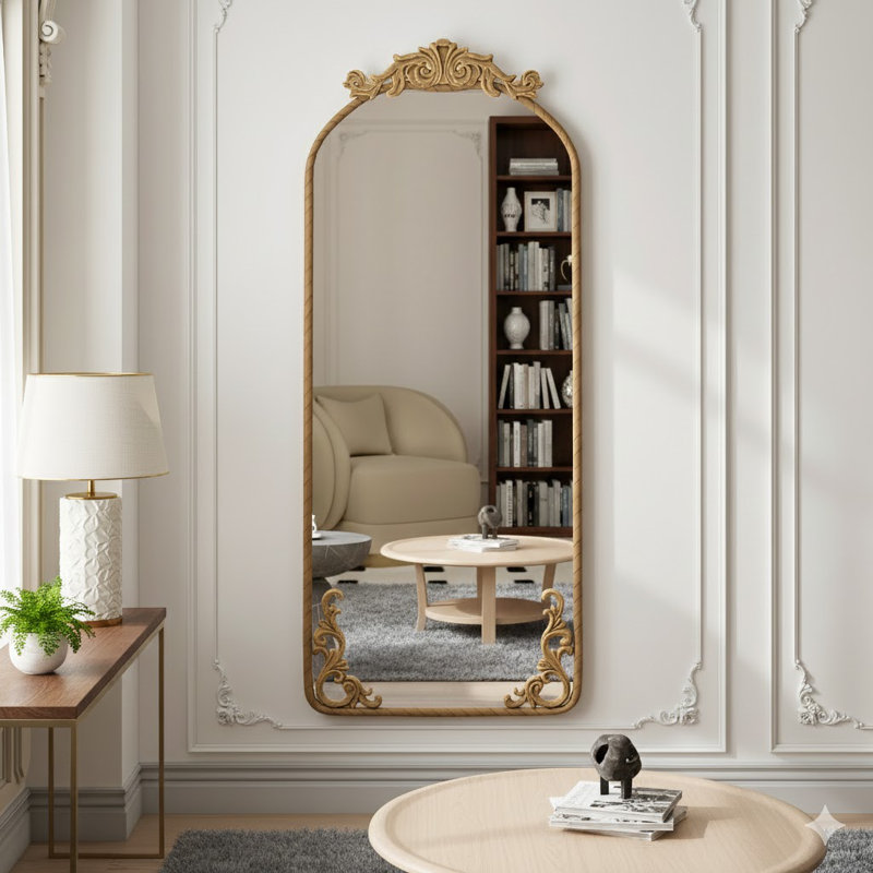 Miroir mural suspendu, Bronze