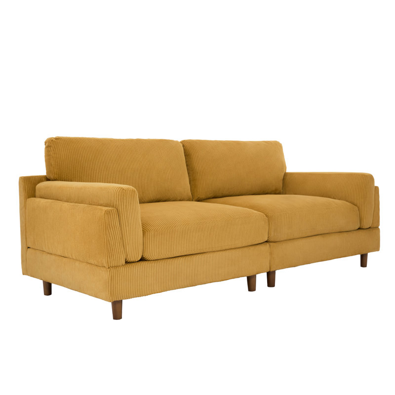Ainara 90.3'' Square Living Room Sofa, Orange Performance Corduroy