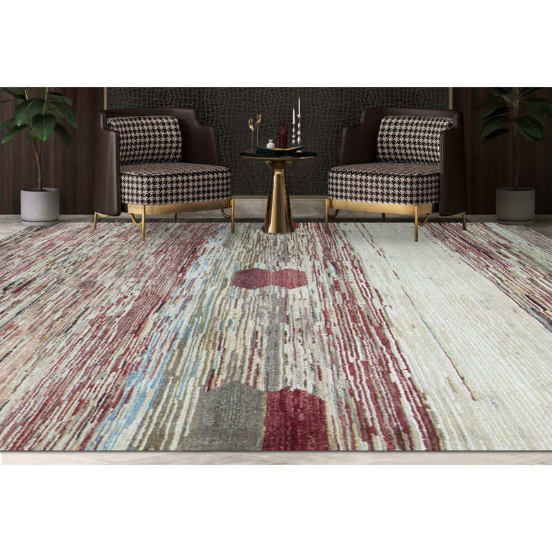 Hand-Knotted High-Quality Red Area Rug