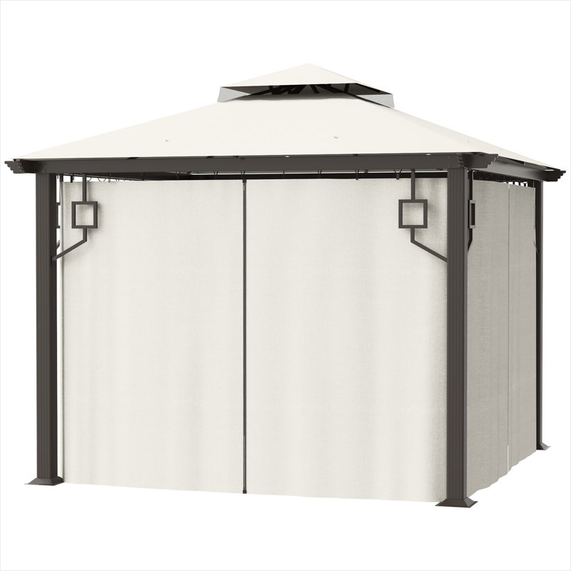 Pavillon de jardin avec acier, jumelant un élégant divertissement extérieur avec 10 x 10 pi et aluminium, aluminium et acier