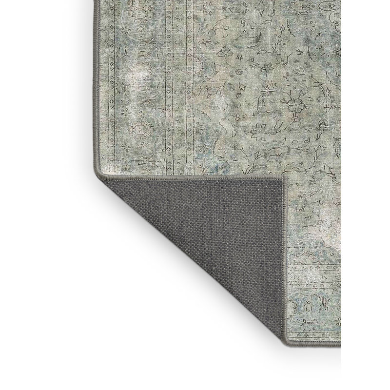 Tapis oriental vert / gris, Rectangle 5 pi x 7 pi
