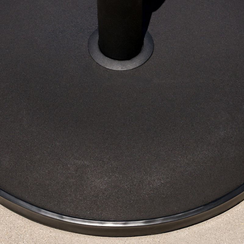 Base de parasol en béton et en acier robuste - 59,37 lb, couleur noire, peut contenir des parapluies jusqu'à 12 pi, poignée sécurisée, 19,33 po X P 14,36 H avec 55 lb de poids, noir, s'adapte au bouton de serrage pour plus de stabilité,