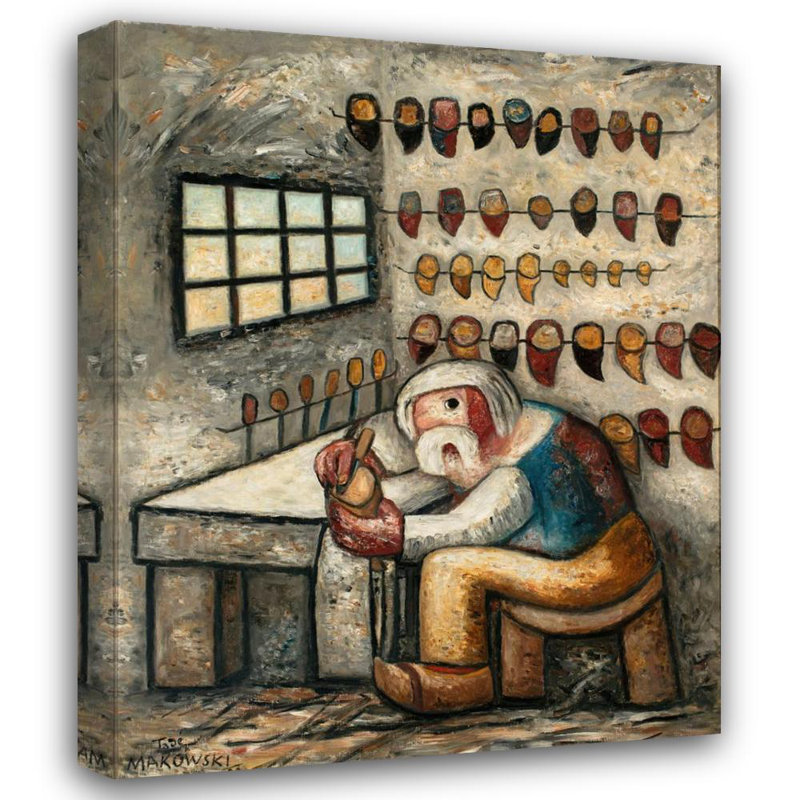 «In a Bath» par Tadeusz Makowski - Art mural sur toile tendue avec châssis, H 24 po x l 17 po