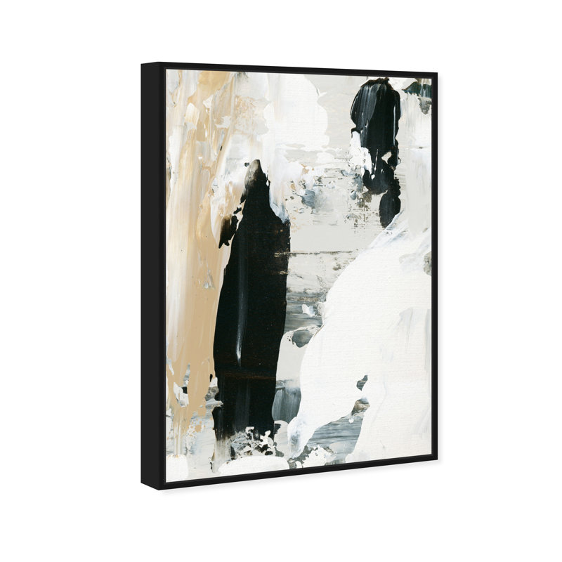 Gris chaud - peinture sur toile, H 45 po x l 30 po, Toile encadrée noire