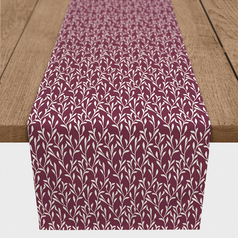Courtlin Rectangle Floral Polyester Table Runner, 72" x 16", Purple