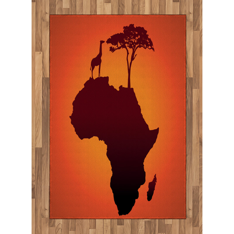 Tapis décoratif africain à haute densité en fibres longues, Rectangle— 4 pi x 5 pi 8 po