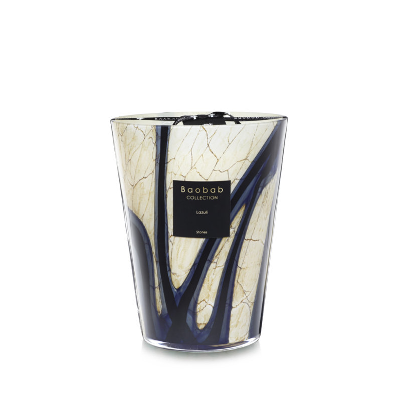 Stones Lazuli Candle, 9.45" H x 7.41" W x 7.41" D