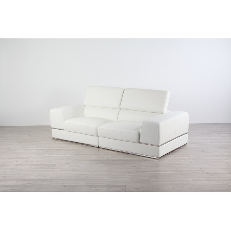 Canapé modulaire carré en cuir véritable 89 "Emma