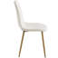 Table de salle à manger 55,1 po rectangulaire en placage de bois blanc avec 6 chaises d'appoint en tissu