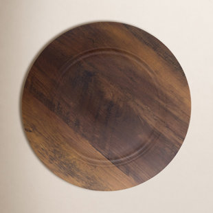 Farmhouse Style Faux Wood Charger Plate (Set Of 4) (Set of 4)