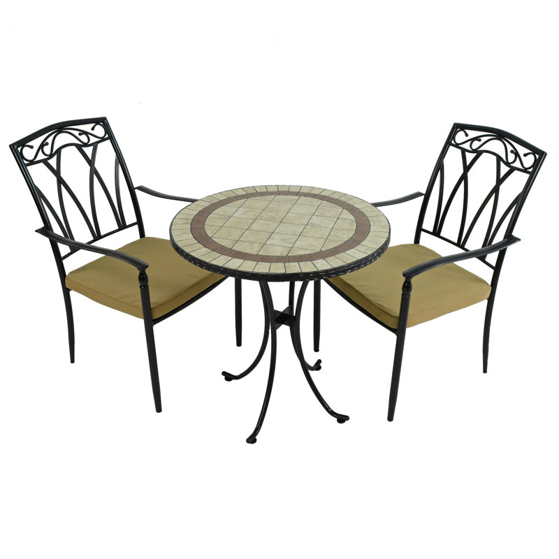 Henley 2 Seater Bistro Set with Cushions