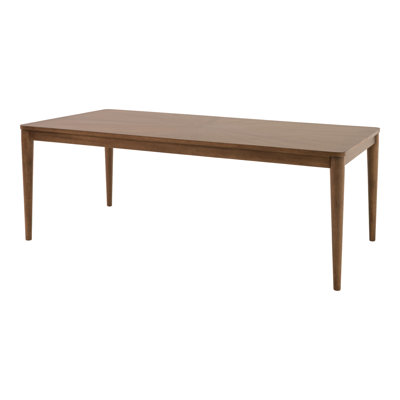 Bugrane Solid Wood Rounded Edge Rectangular Dining Table with Sunburst Pattern