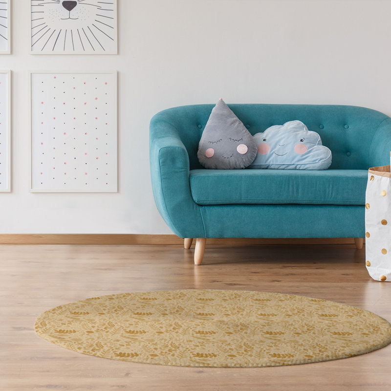 Chenille Floral Indoor Rug, Round 5'