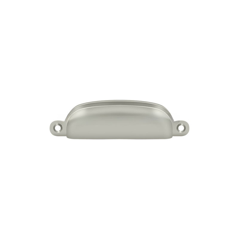 Poignée coquille exposée 4 po Deltana SHP29U15; finition nickel satiné, Nickel satiné
