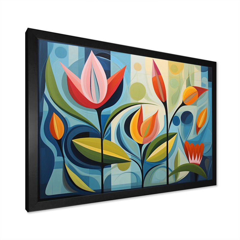 Green Mid Century Mod Nature II, reproduction d'art sur toile, Cadre photo unique, H 30 po x l 40 po, Noir