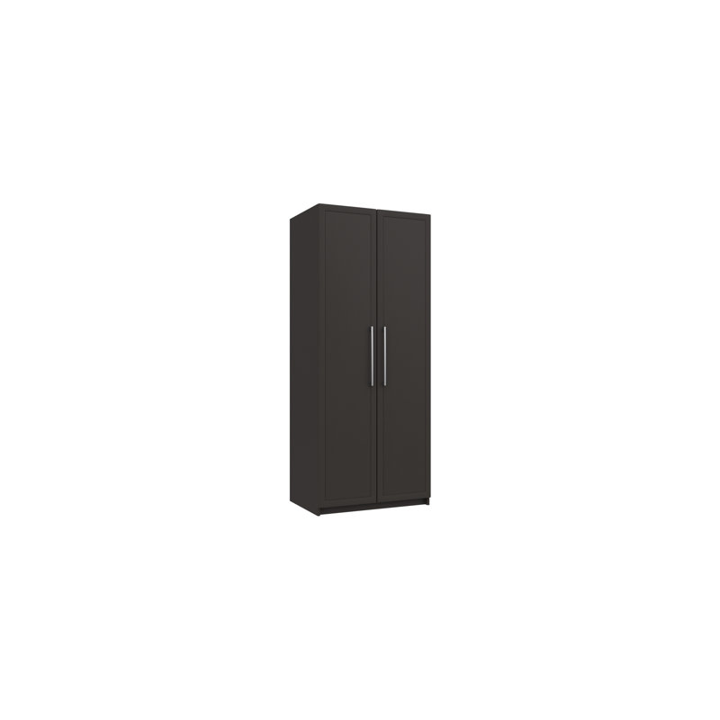 Allenna 2 Door Manufactured Wood Wardrobe, Graphite Gloss