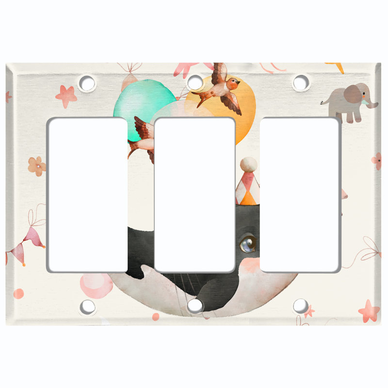 Plaque murale mignonne avec interrupteur à bascule 3-Party