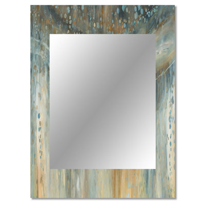 October Mist I - Liquid Ink Large Mirror, Gray Decorative Wall Mirror, Printed Metal Art