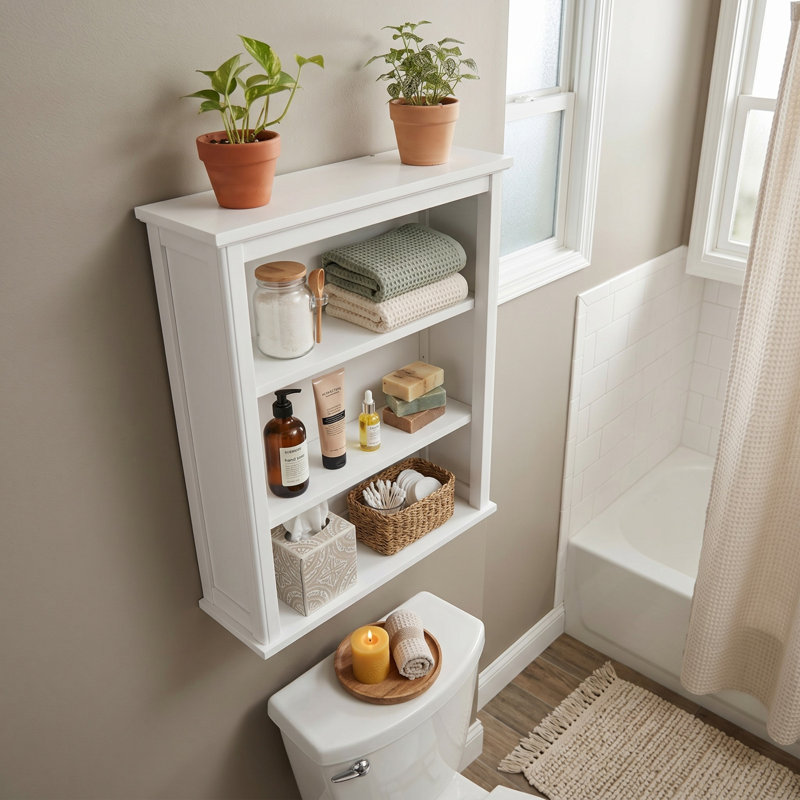 Armoire de rangement murale pour salle de bain avec deux tablettes ouvertes de l 27 po x H 29 po Dorset