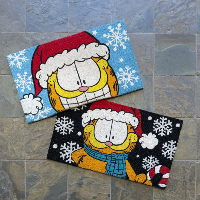 Ensemble de 2 tapis de porte licorne et flocons de neige sous licence Parmount Garfield