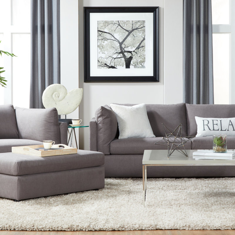 Repose-pieds de salon en tissu, Gris
