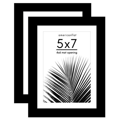 Americanflat Picture Frame - Set of 2 - Frame with Mat - Polished Plexiglass