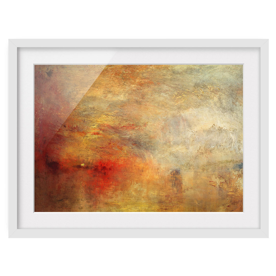 Picture With Frame - Joseph Mallord William Turner - Sunset Over A Lake - Landscape 3:4