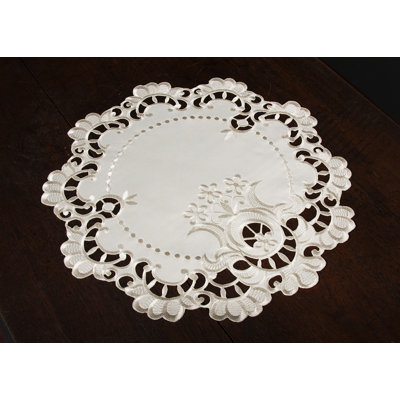 Bruna Polyester Embroidered Round Placemat