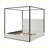 Modern Luxury Metal Canopy Bed with Tall Corduroy Upholstered Headboard and Four Poster-1706565193