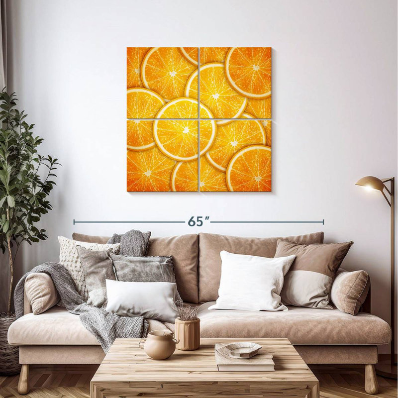 Yarlin Thin Orange Slices, 38" H x 38" W