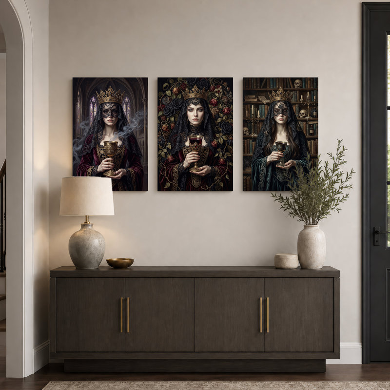 Ensemble de 3 toiles d'Halloween gothiques, H 30 po x l 20 po x 3 pièces