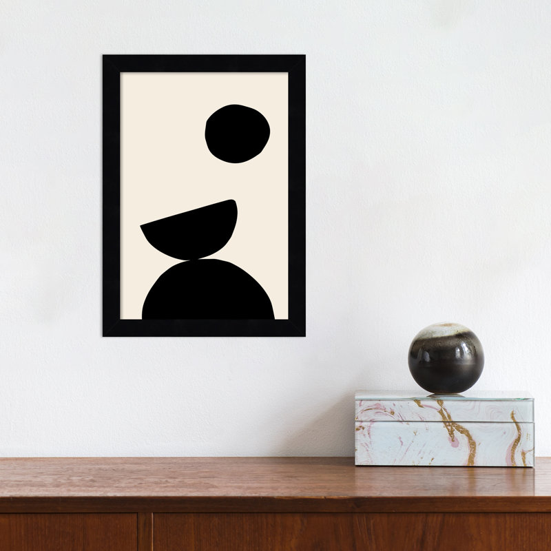 Organic Shapes 09 - Reproduction d'art graphique sur papier encadré, H 13 po x l 10 po, Noir