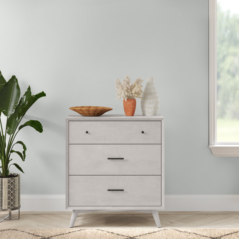 Commode à trois tiroirs Williams, Gris