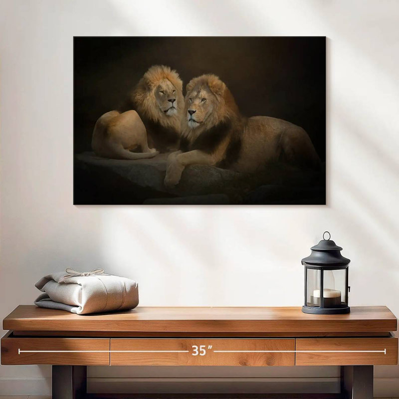 Brampt Twin Lions, 8" H x 12" W