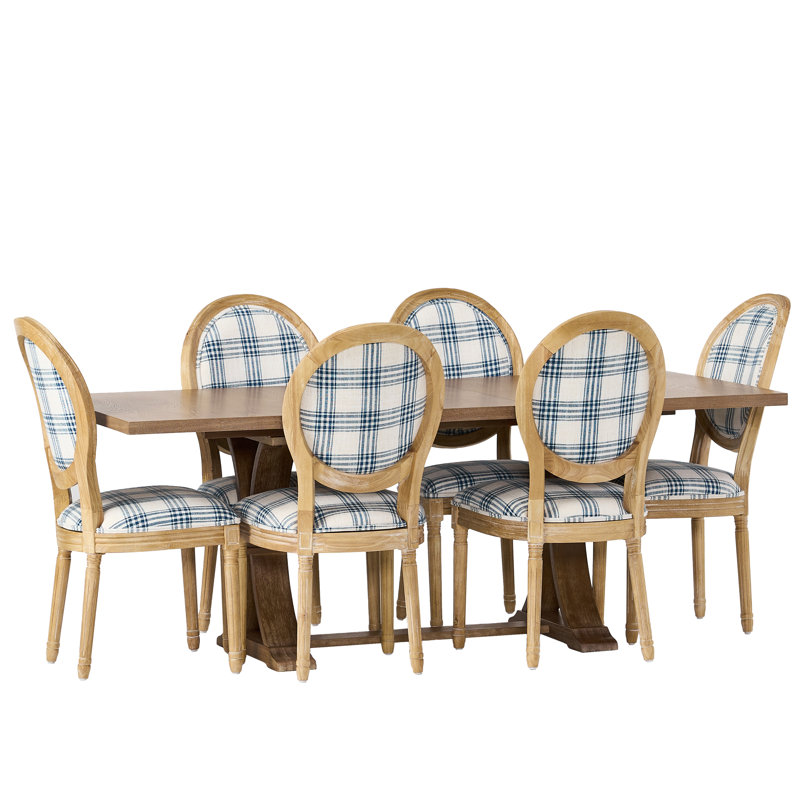 Ensemble de salle à manger extensible Holli, Bleu foncé